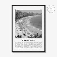 Ipanema Beach Print Black and White, Ipanema Beach Wall Art, Ipanema Beach Poster, Ipanema Beach Photo, Ipanema Beach Wall Décor, Brazil