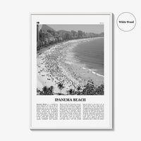 Ipanema Beach Print Black and White, Ipanema Beach Wall Art, Ipanema Beach Poster, Ipanema Beach Photo, Ipanema Beach Wall Décor, Brazil