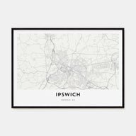 Ipswich Map Landscape Poster