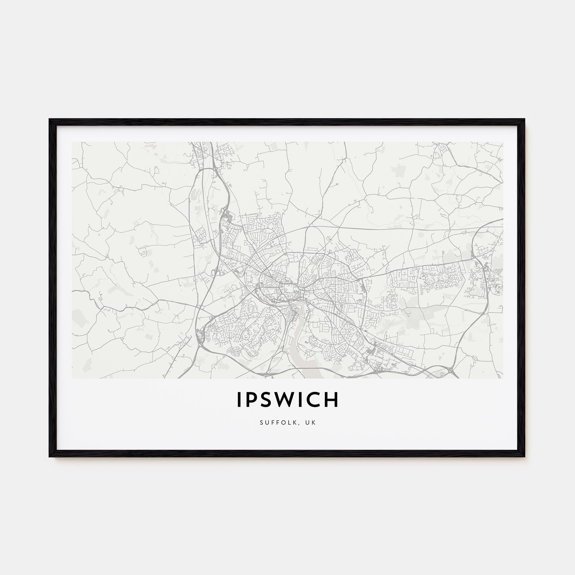 Ipswich Map Landscape Poster