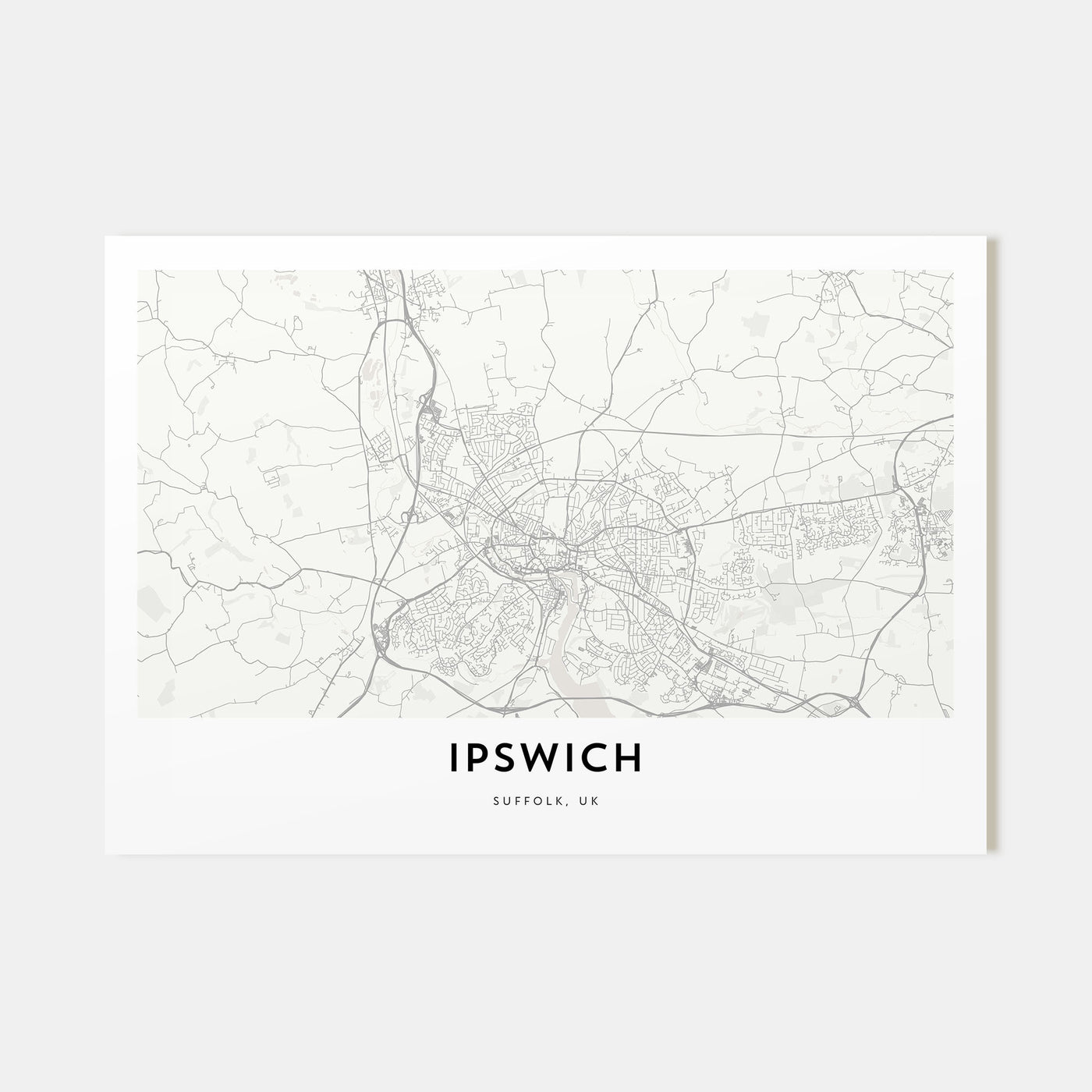 Ipswich Map Landscape Poster