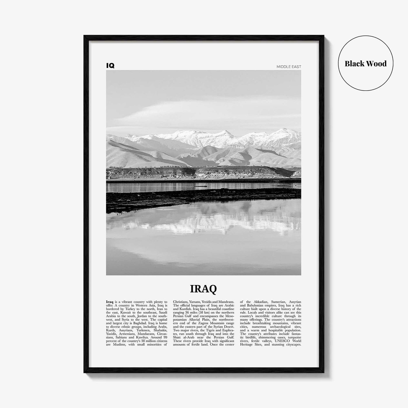 Iraq Print Black and White, Iraq Wall Art, Iraq Poster, Iraq Photo, Iraq Wall Decor, عراق, Komari, Eraq, Baghdad, Persian, Middle East