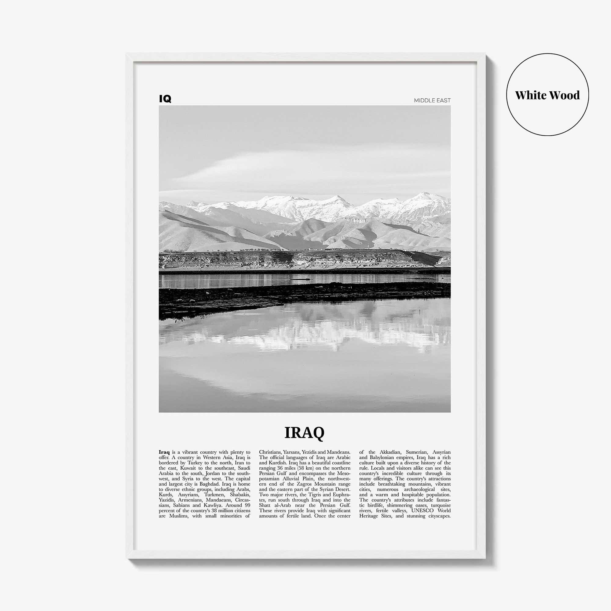 Iraq Print Black and White, Iraq Wall Art, Iraq Poster, Iraq Photo, Iraq Wall Decor, عراق, Komari, Eraq, Baghdad, Persian, Middle East