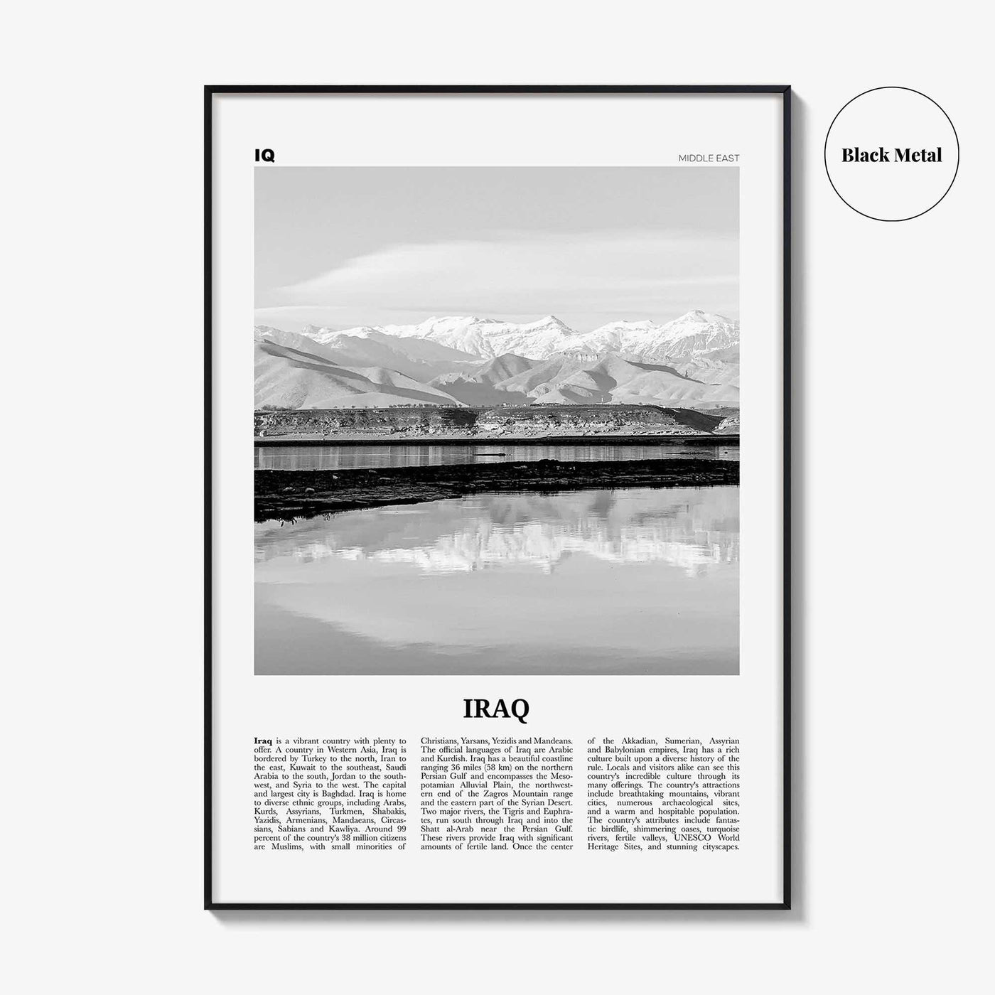 Iraq Print Black and White, Iraq Wall Art, Iraq Poster, Iraq Photo, Iraq Wall Decor, عراق, Komari, Eraq, Baghdad, Persian, Middle East