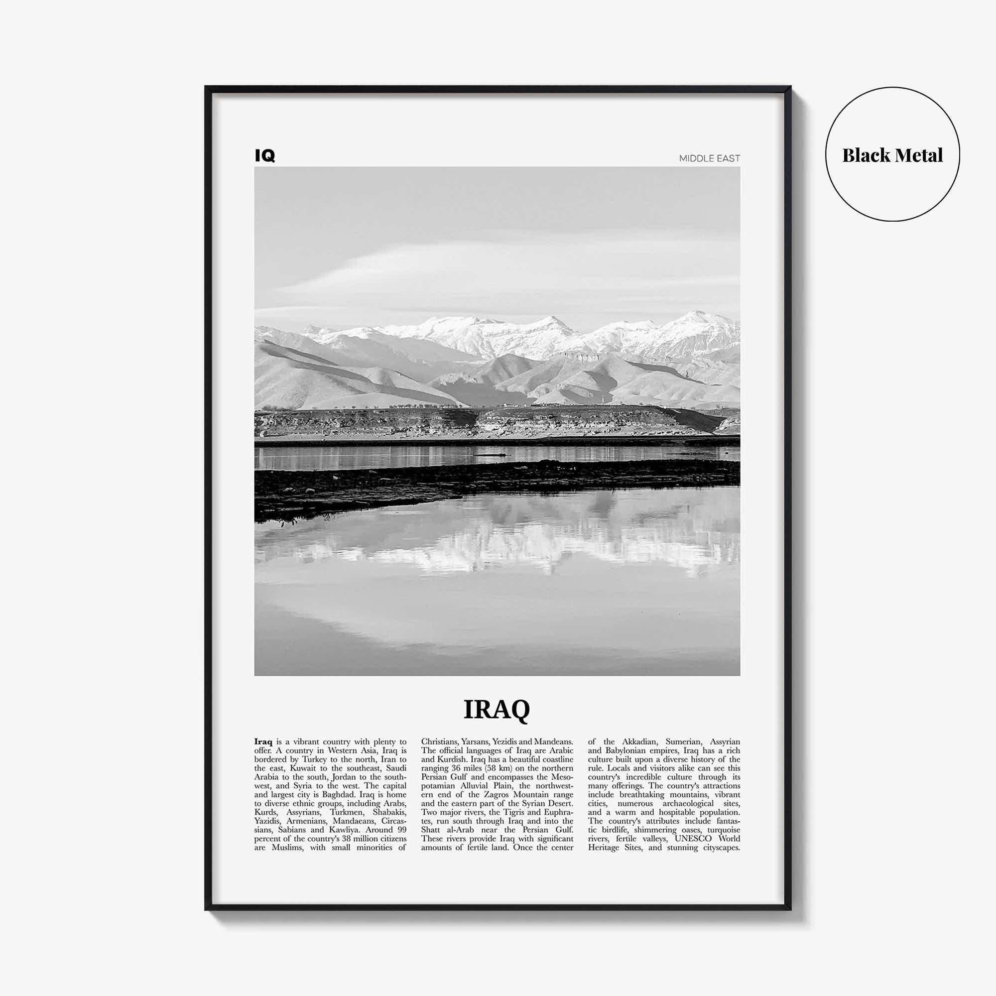 Iraq Print Black and White, Iraq Wall Art, Iraq Poster, Iraq Photo, Iraq Wall Decor, عراق, Komari, Eraq, Baghdad, Persian, Middle East