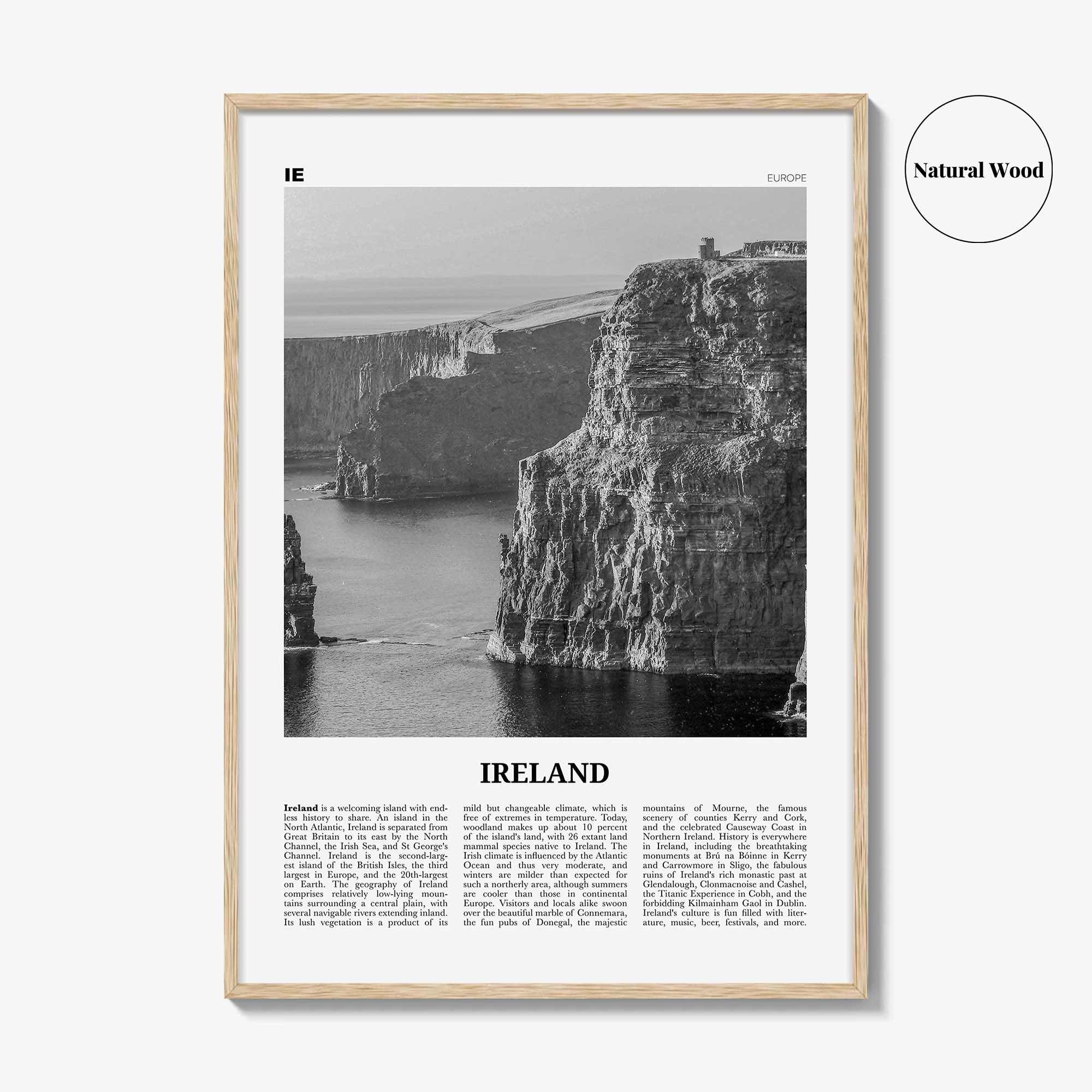 Ireland Print Black and White No 1, Ireland Wall Art, Ireland Poster, Ireland Photo, Ireland Decor, Éire, UK, United Kingdom, Dublin