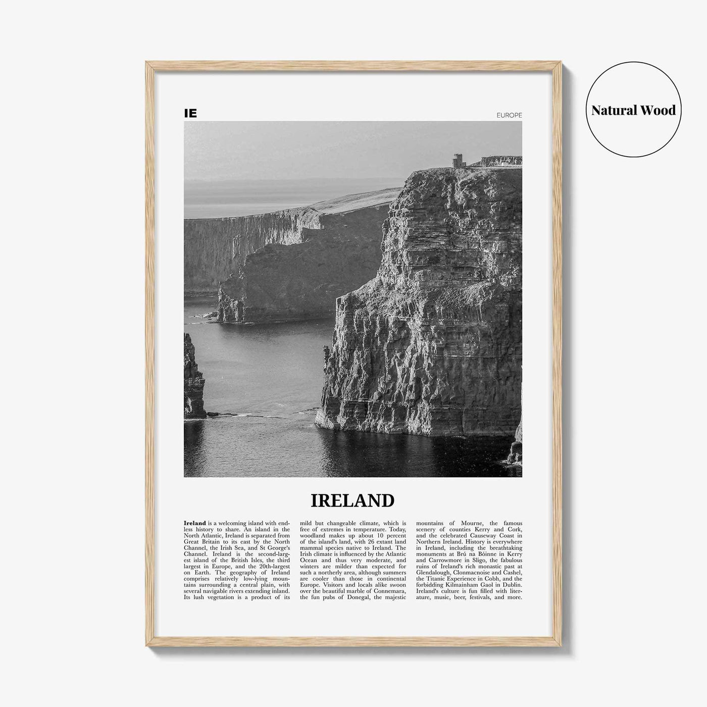 Ireland Print Black and White No 1, Ireland Wall Art, Ireland Poster, Ireland Photo, Ireland Decor, Éire, UK, United Kingdom, Dublin
