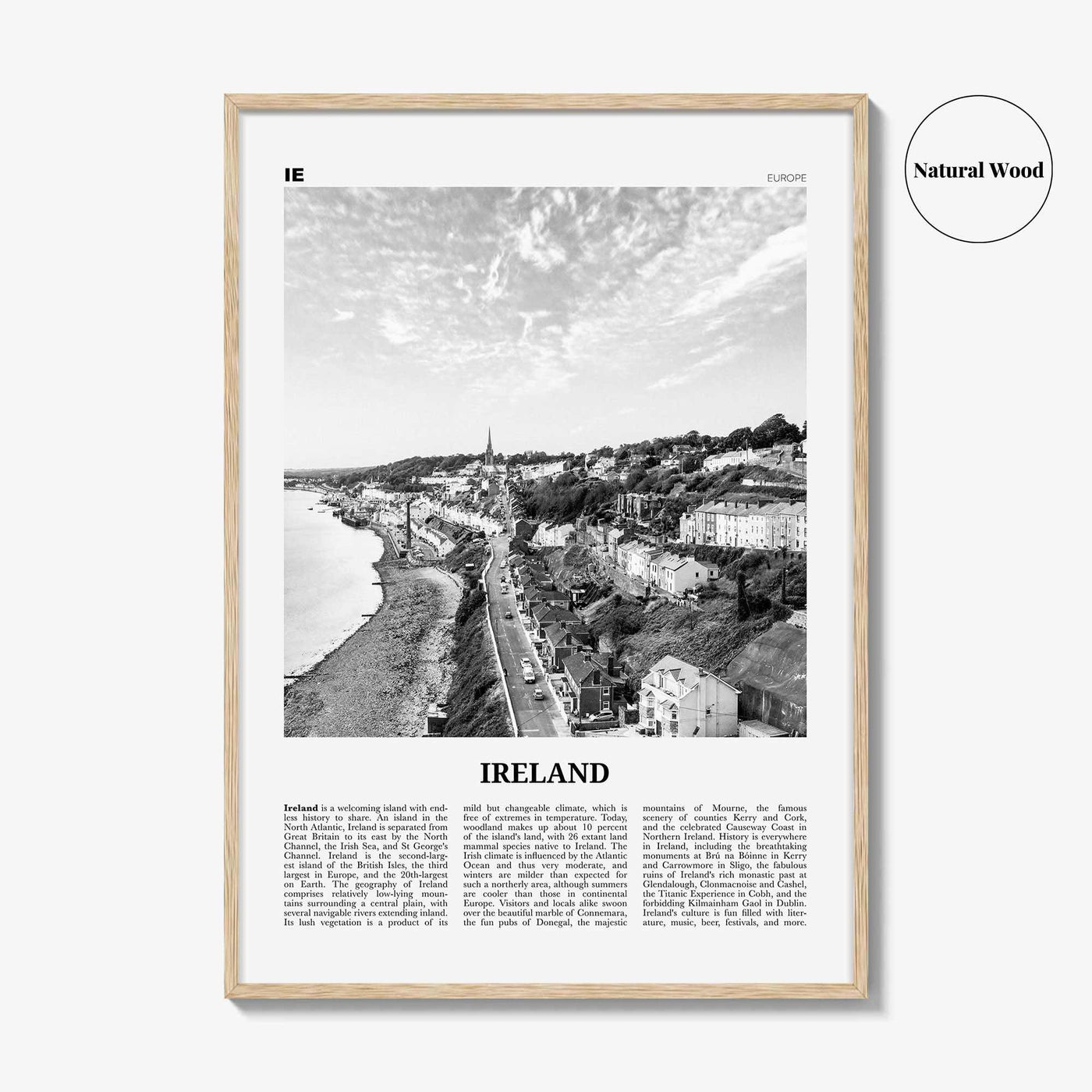 Ireland Print Black and White No 2, Ireland Wall Art, Ireland Poster, Ireland Photo, Ireland Decor, Éire, UK, United Kingdom, Dublin