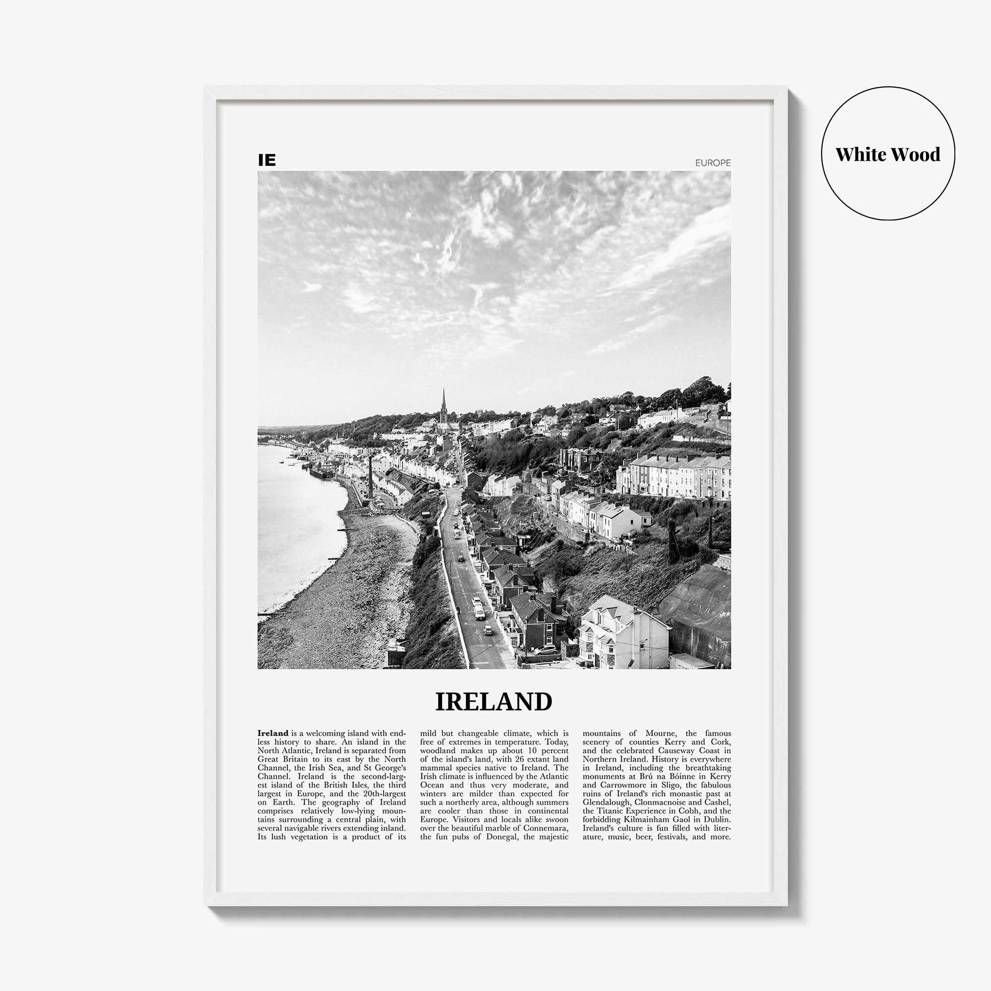 Ireland Print Black and White No 2, Ireland Wall Art, Ireland Poster, Ireland Photo, Ireland Decor, Éire, UK, United Kingdom, Dublin