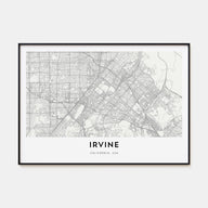 Irvine Map Landscape Poster