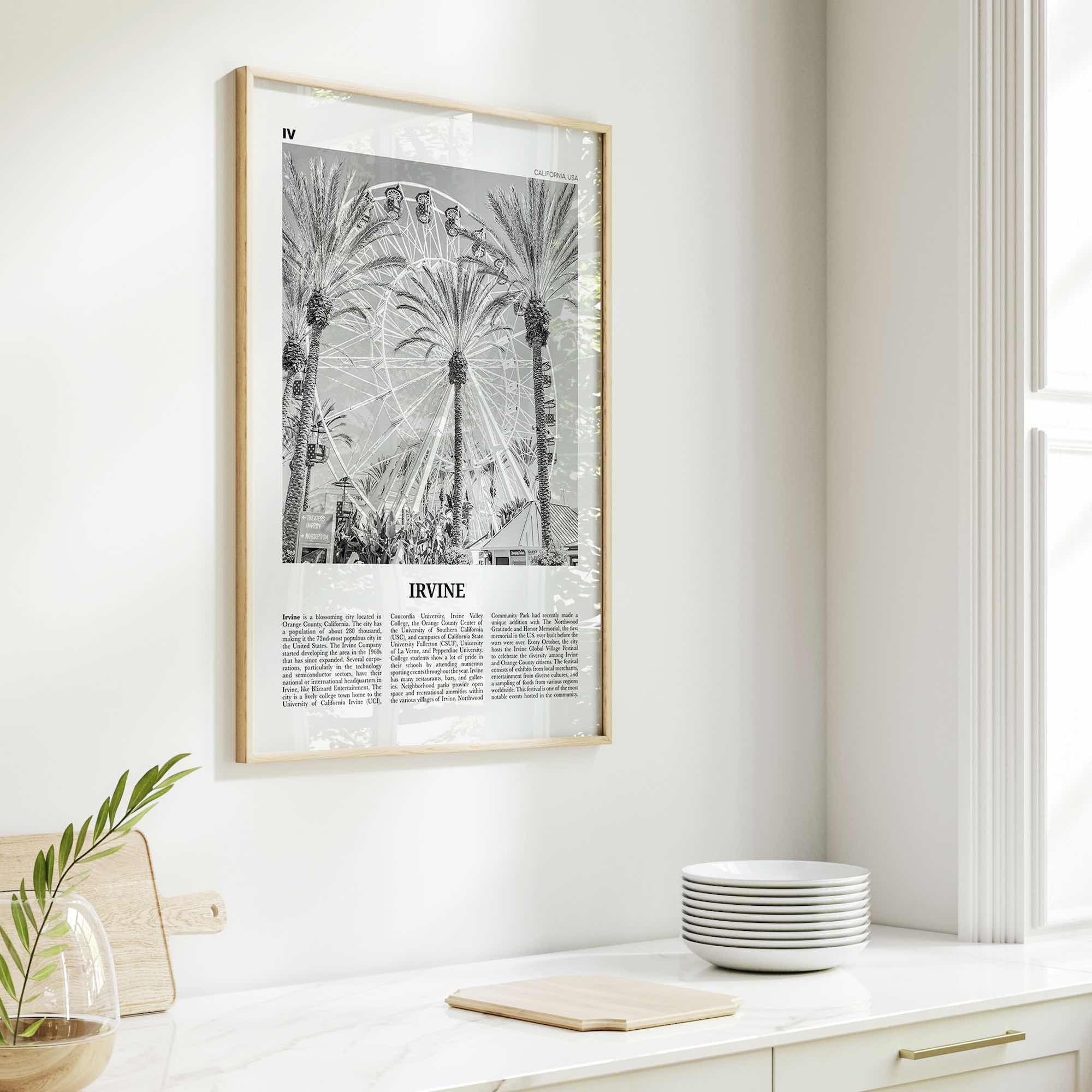 Irvine Print Black and White No 1, Irvine Wall Art, Irvine Poster, Irvine Photo, Irvine Wall Décor, California, USA, United States, America