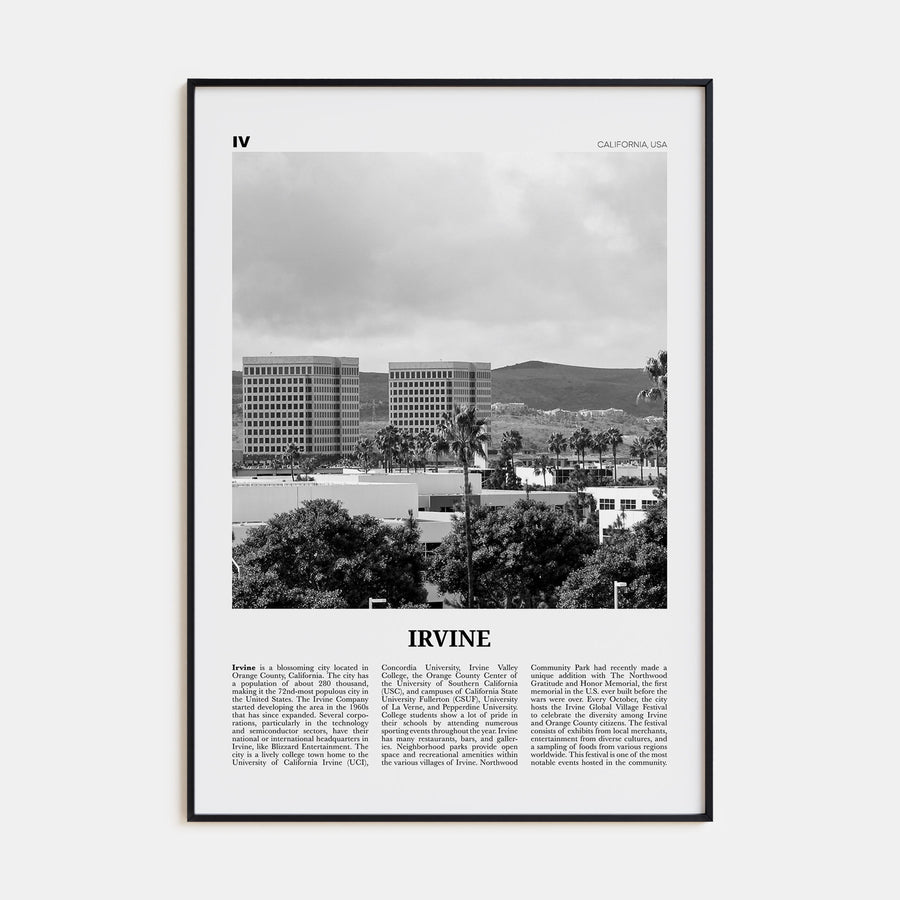 Irvine Travel B&W No 2 Poster