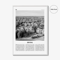 Irving Print Black and White, Irving Wall Art, Irving Poster, Irving Photo, Irving Wall Décor, Texas, USA, United States