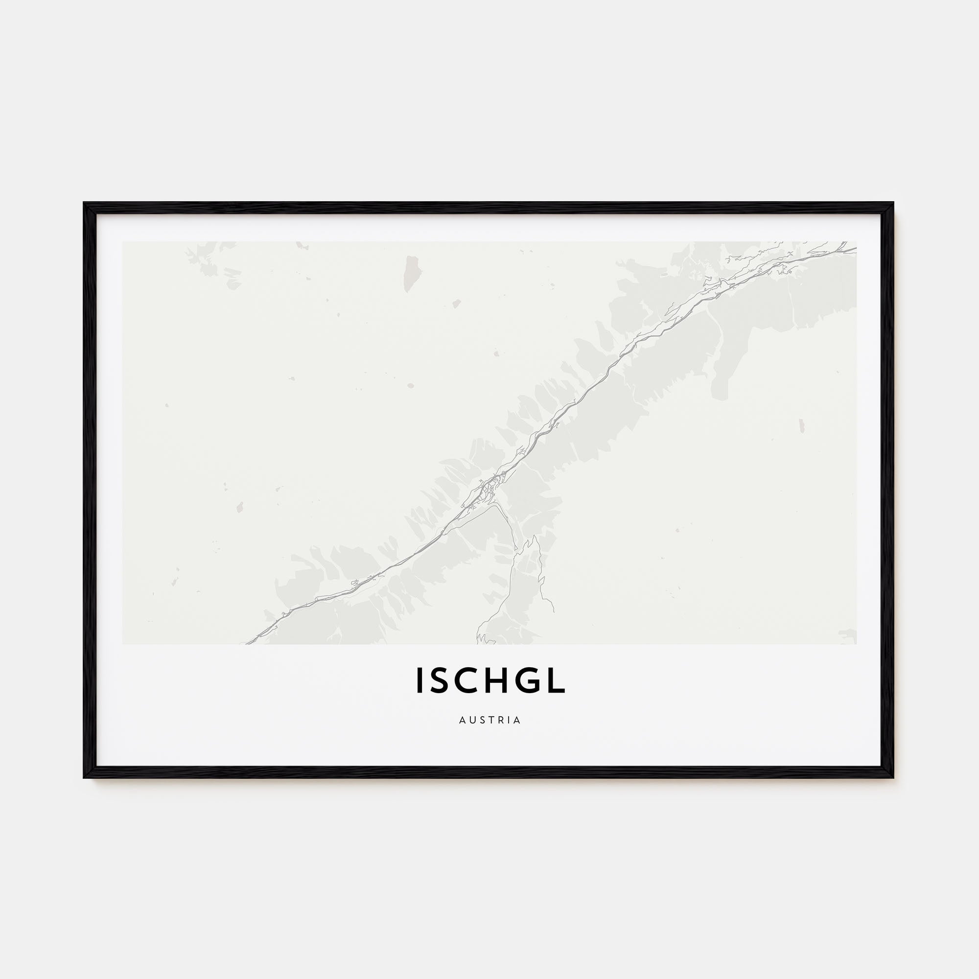 Ischgl Map Landscape Poster