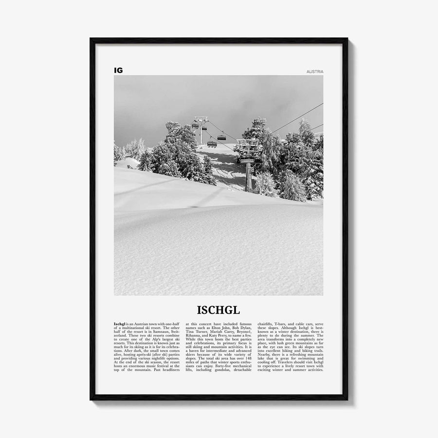 Ischgl Print Black and White, Ischgl Wall Art, Ischgl Poster, Ischgl Photo, Ischgl Wall Décor, Tyrol, Landeck, Austria, Österreich