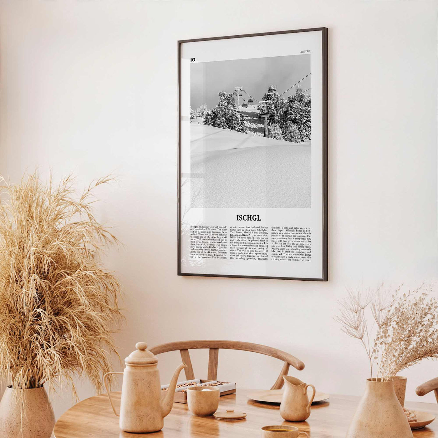 Ischgl Print Black and White, Ischgl Wall Art, Ischgl Poster, Ischgl Photo, Ischgl Wall Décor, Tyrol, Landeck, Austria, Österreich