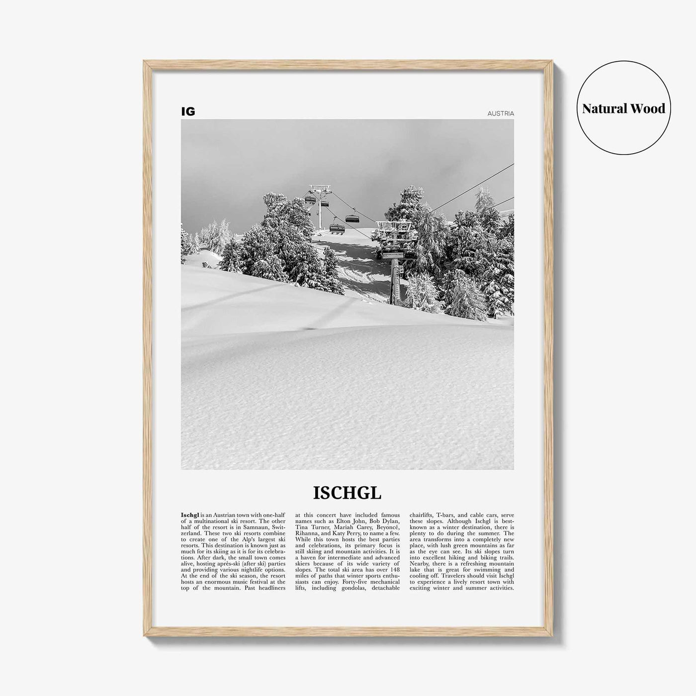 Ischgl Print Black and White, Ischgl Wall Art, Ischgl Poster, Ischgl Photo, Ischgl Wall Décor, Tyrol, Landeck, Austria, Österreich