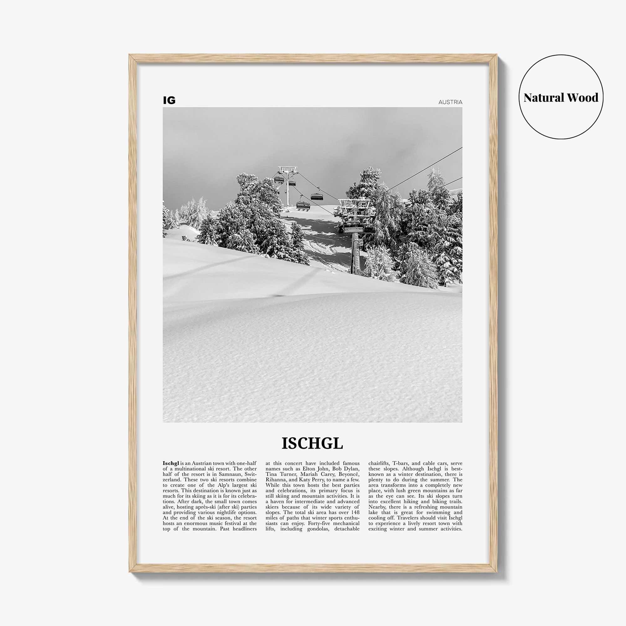 Ischgl Print Black and White, Ischgl Wall Art, Ischgl Poster, Ischgl Photo, Ischgl Wall Décor, Tyrol, Landeck, Austria, Österreich