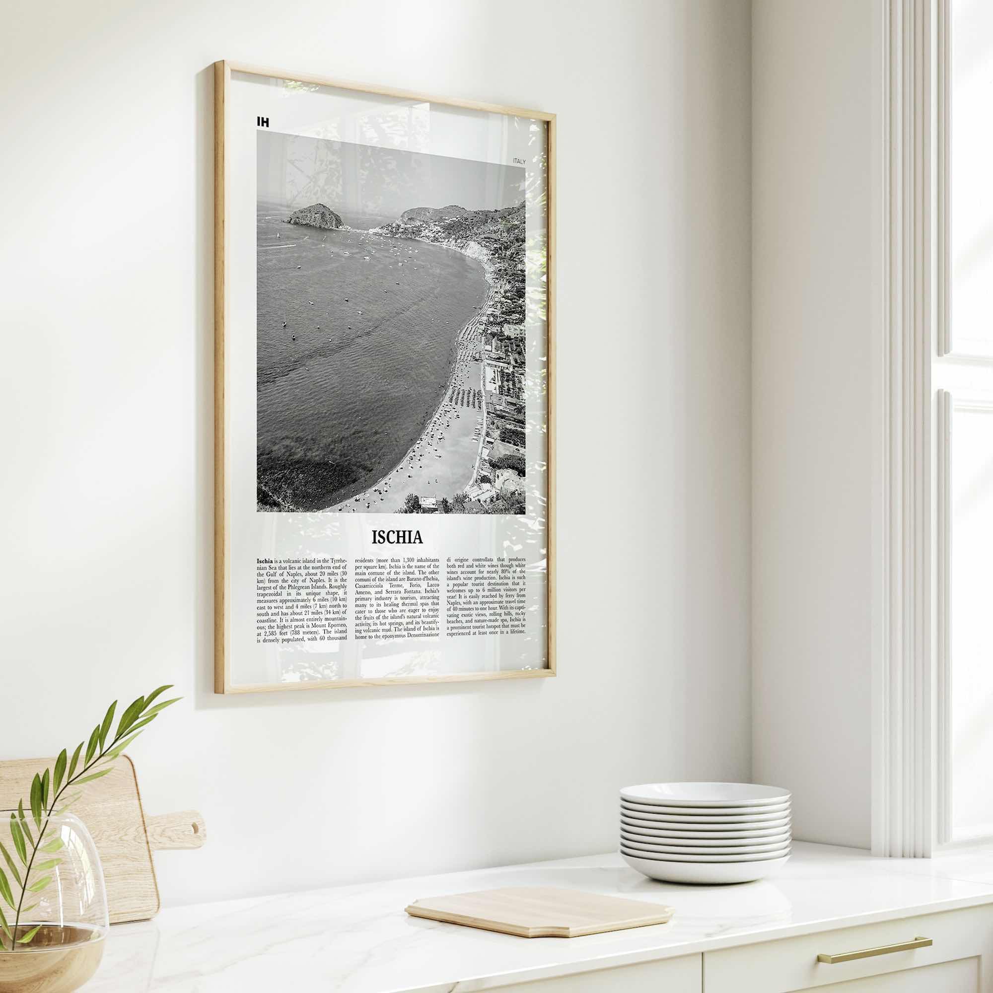 Ischia Print Black and White, Ischia Wall Art, Ischia Poster, Ischia Photo, Ischia Wall Décor, Italy, Italia