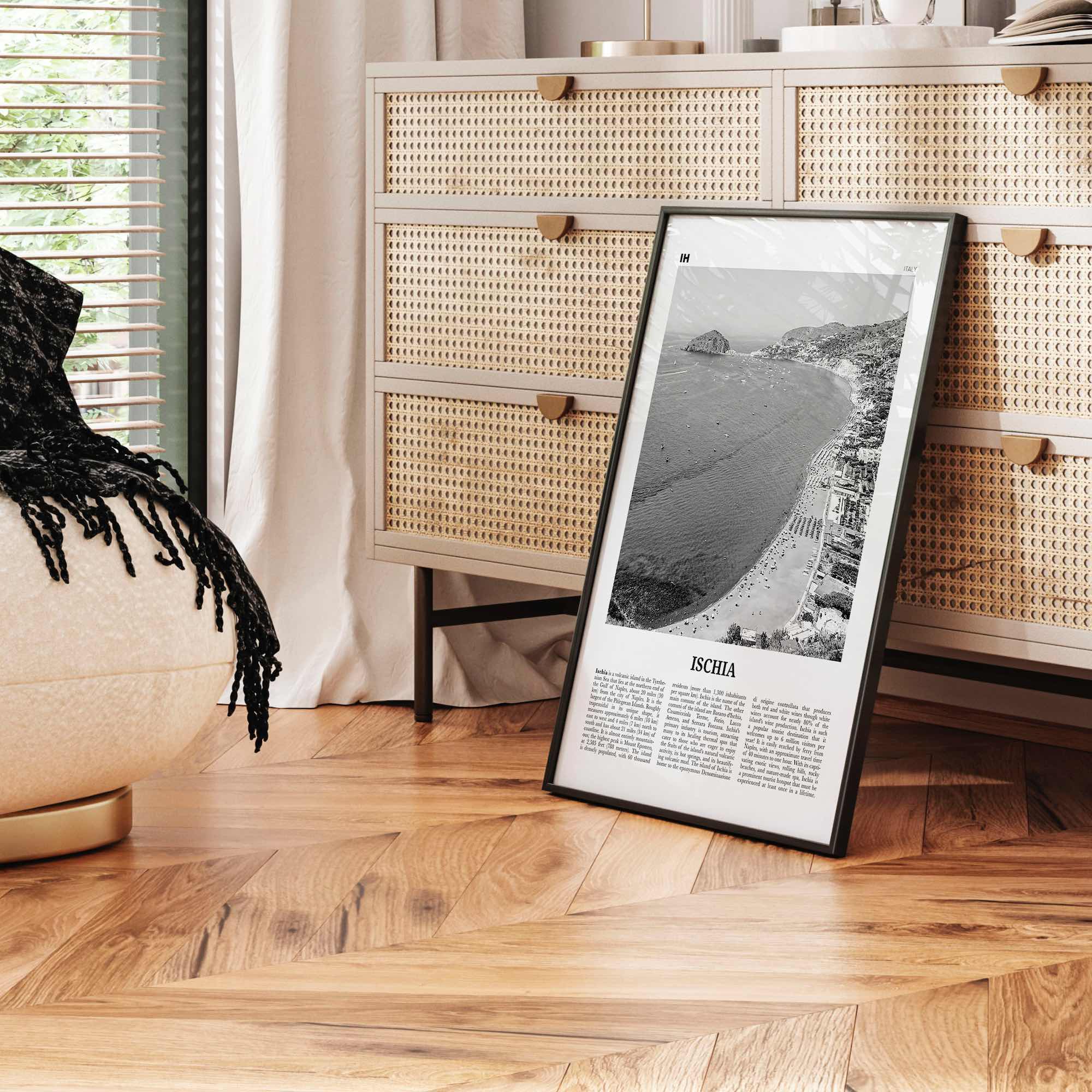 Ischia Print Black and White, Ischia Wall Art, Ischia Poster, Ischia Photo, Ischia Wall Décor, Italy, Italia