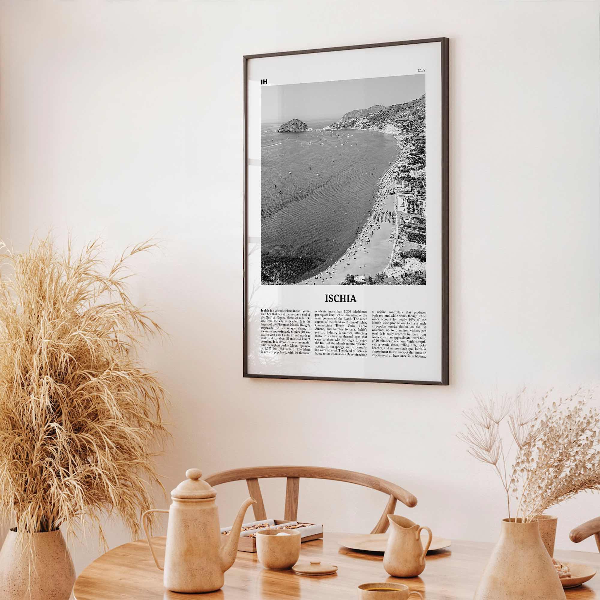 Ischia Print Black and White, Ischia Wall Art, Ischia Poster, Ischia Photo, Ischia Wall Décor, Italy, Italia