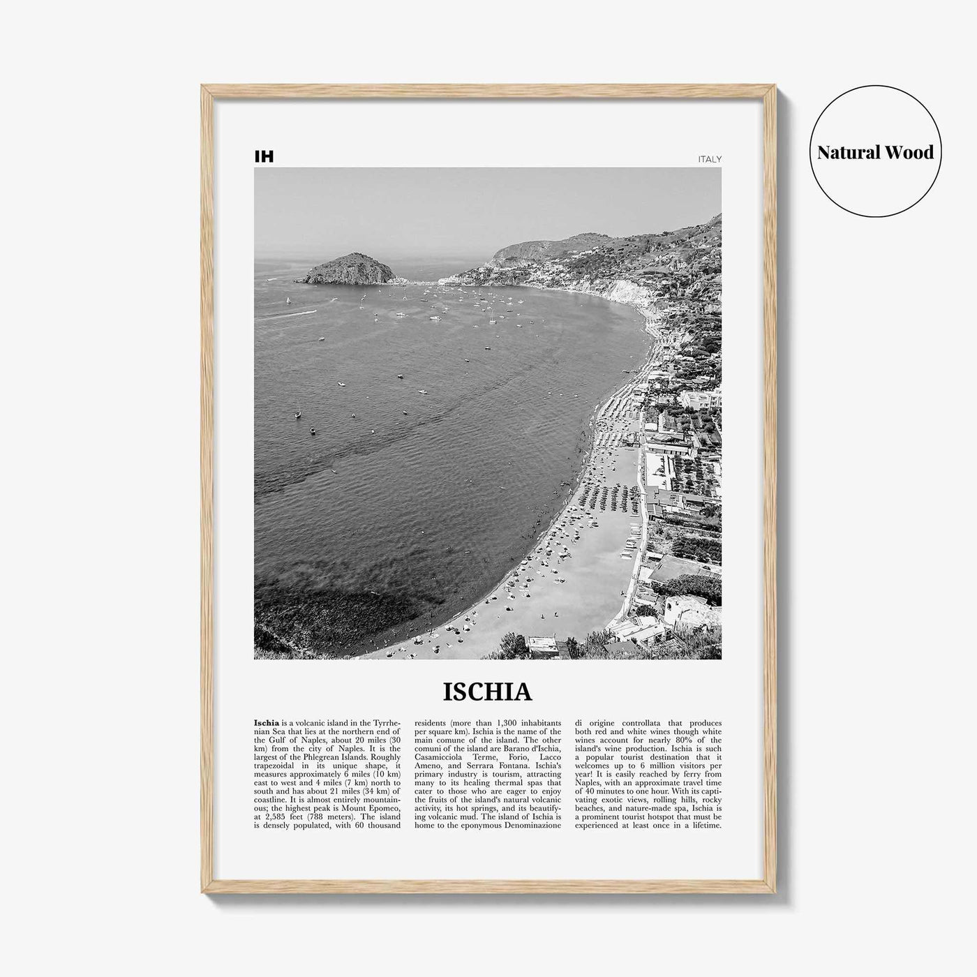 Ischia Print Black and White, Ischia Wall Art, Ischia Poster, Ischia Photo, Ischia Wall Décor, Italy, Italia