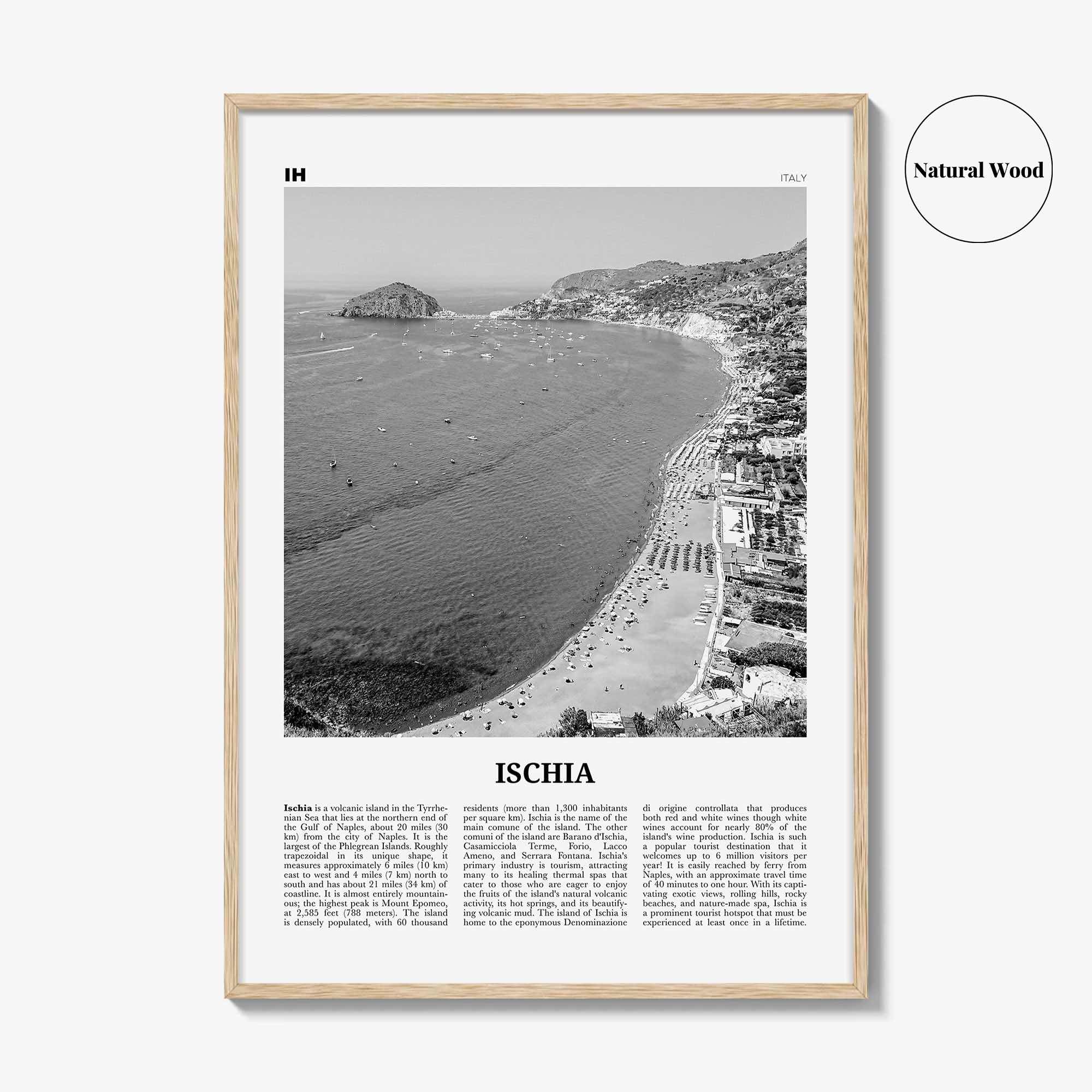 Ischia Print Black and White, Ischia Wall Art, Ischia Poster, Ischia Photo, Ischia Wall Décor, Italy, Italia