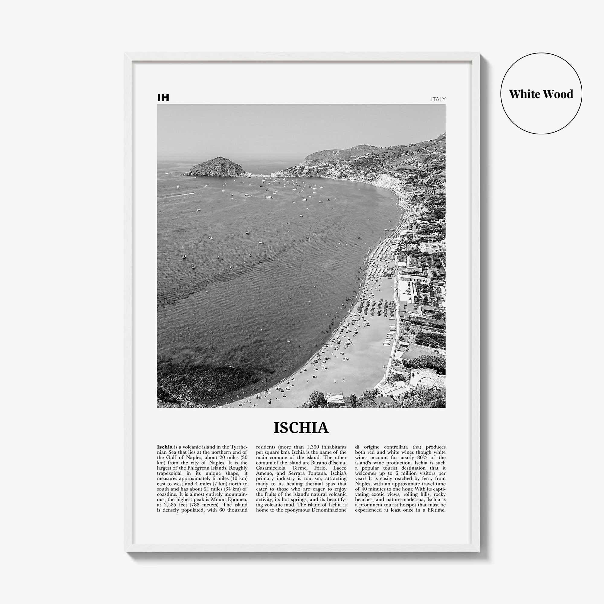 Ischia Print Black and White, Ischia Wall Art, Ischia Poster, Ischia Photo, Ischia Wall Décor, Italy, Italia