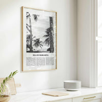 Isla de Margarita Print Black and White, Margarita Island Wall Art, Margarita Island Poster, Isla de Margarita Poster Print, Caribbean