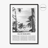 Isla de Margarita Print Black and White, Margarita Island Wall Art, Margarita Island Poster, Isla de Margarita Poster Print, Caribbean