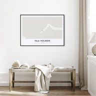 Isla Holbox Map Landscape Poster