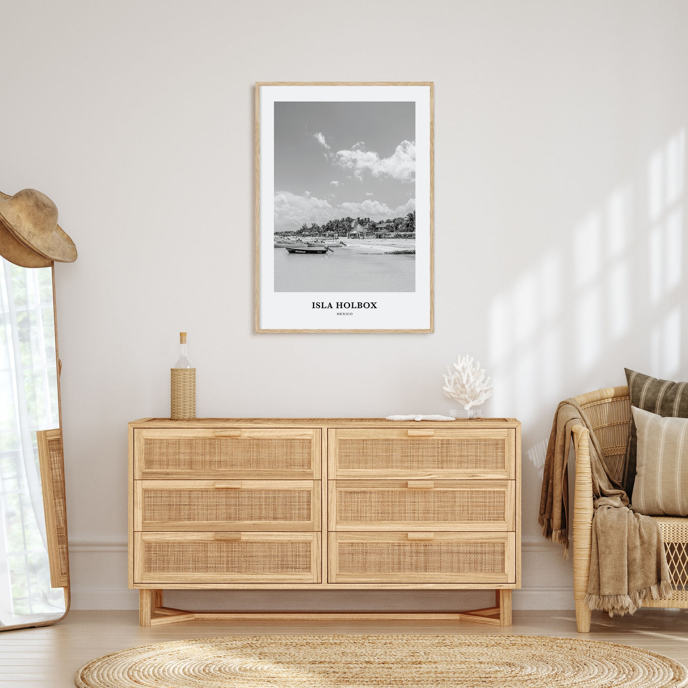 Isla Holbox Portrait B&W Poster