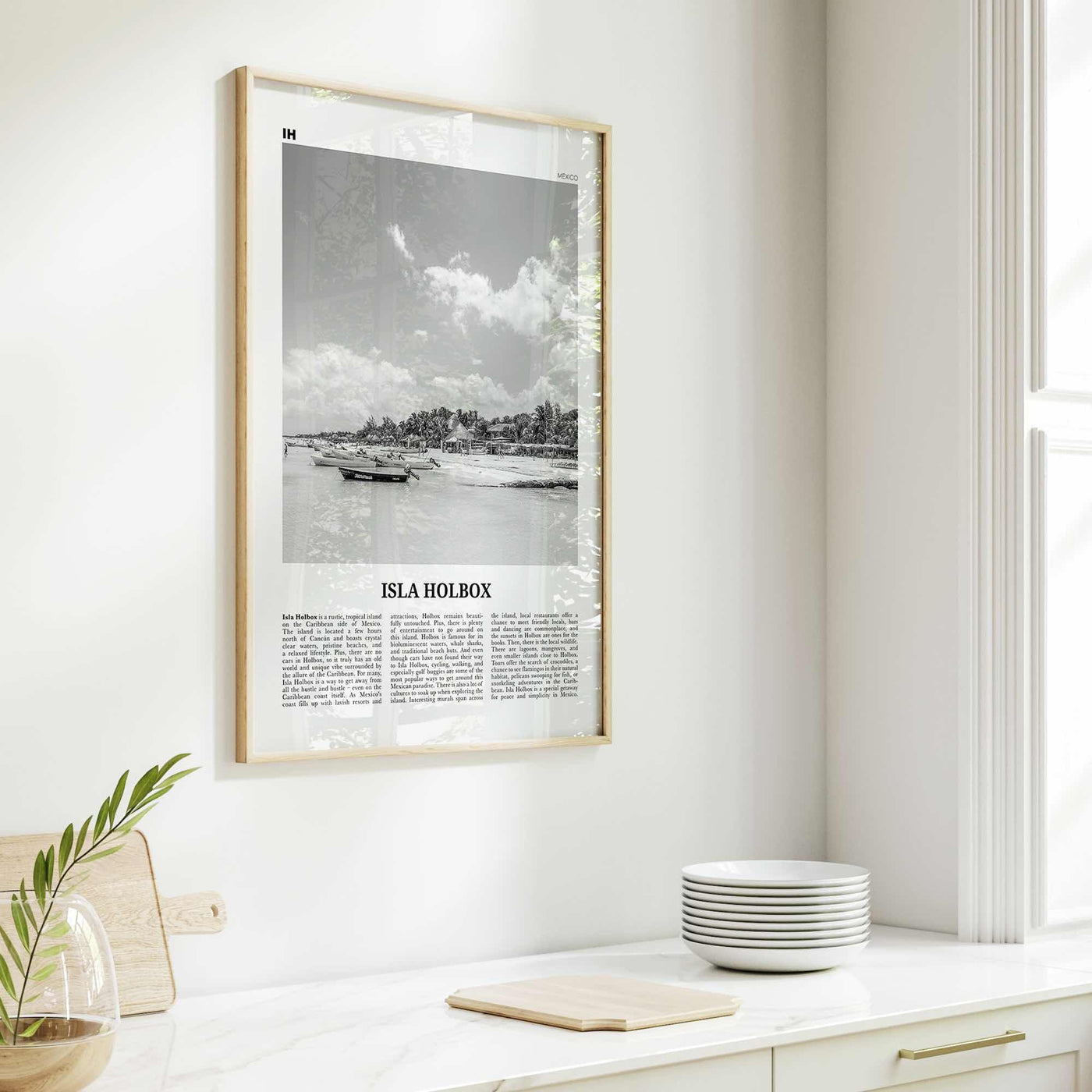 Isla Holbox Print Black and White, Isla Holbox Wall Art, Isla Holbox Poster, Isla Holbox Photo, Isla Holbox Wall Décor, Mexico