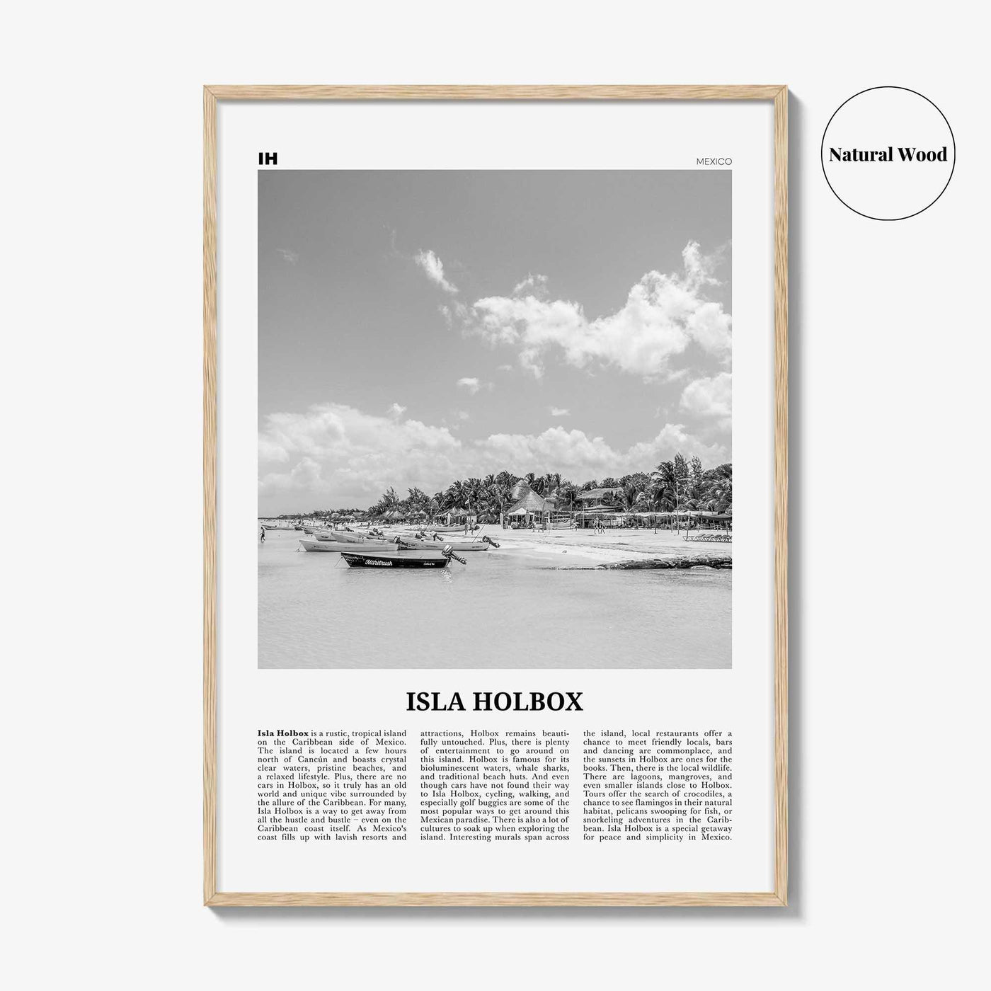 Isla Holbox Print Black and White, Isla Holbox Wall Art, Isla Holbox Poster, Isla Holbox Photo, Isla Holbox Wall Décor, Mexico