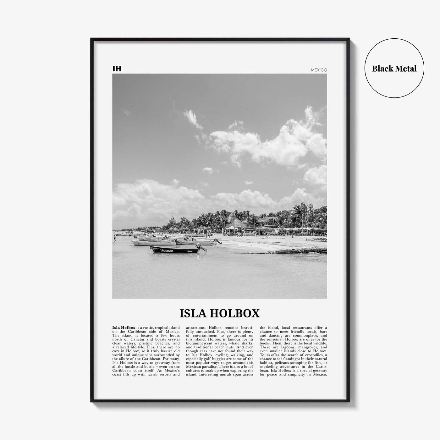 Isla Holbox Print Black and White, Isla Holbox Wall Art, Isla Holbox Poster, Isla Holbox Photo, Isla Holbox Wall Décor, Mexico