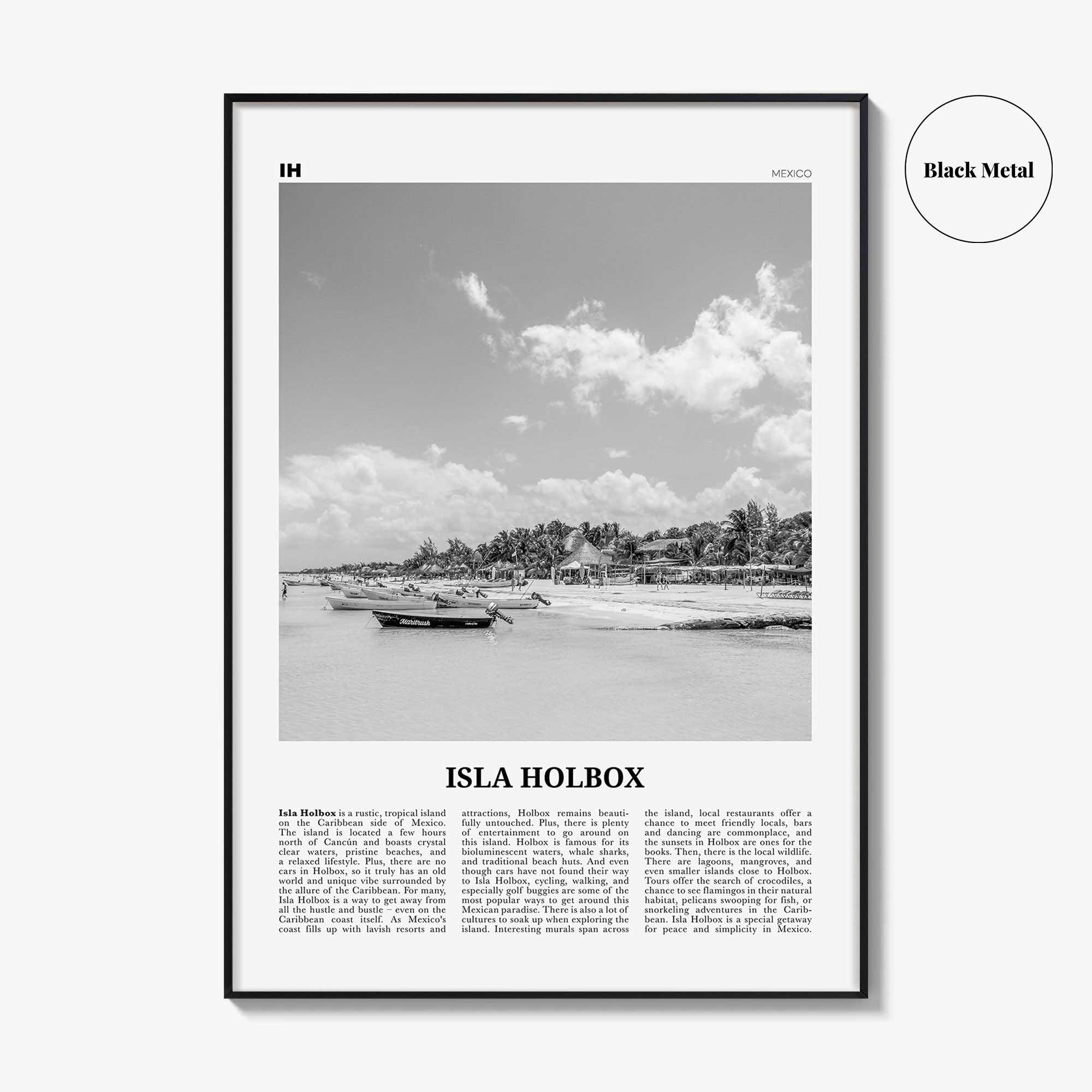 Isla Holbox Print Black and White, Isla Holbox Wall Art, Isla Holbox Poster, Isla Holbox Photo, Isla Holbox Wall Décor, Mexico