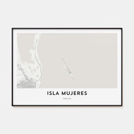 Isla Mujeres Map Landscape Poster