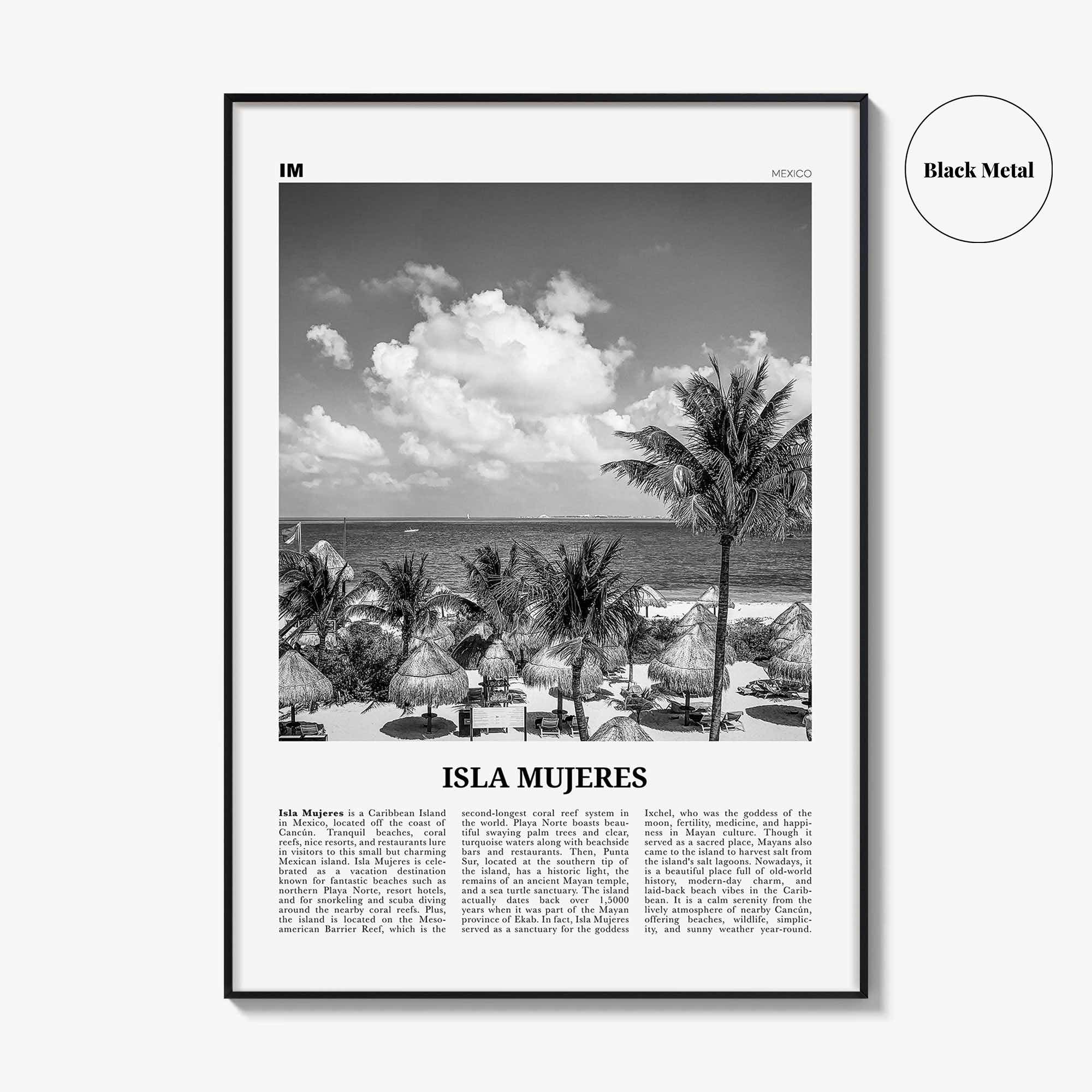 Isla Mujeres Print Black and White, Isla Mujeres Wall Art, Isla Mujeres Poster, Isla Mujeres Photo, Isla Mujeres Wall Décor, Mexico