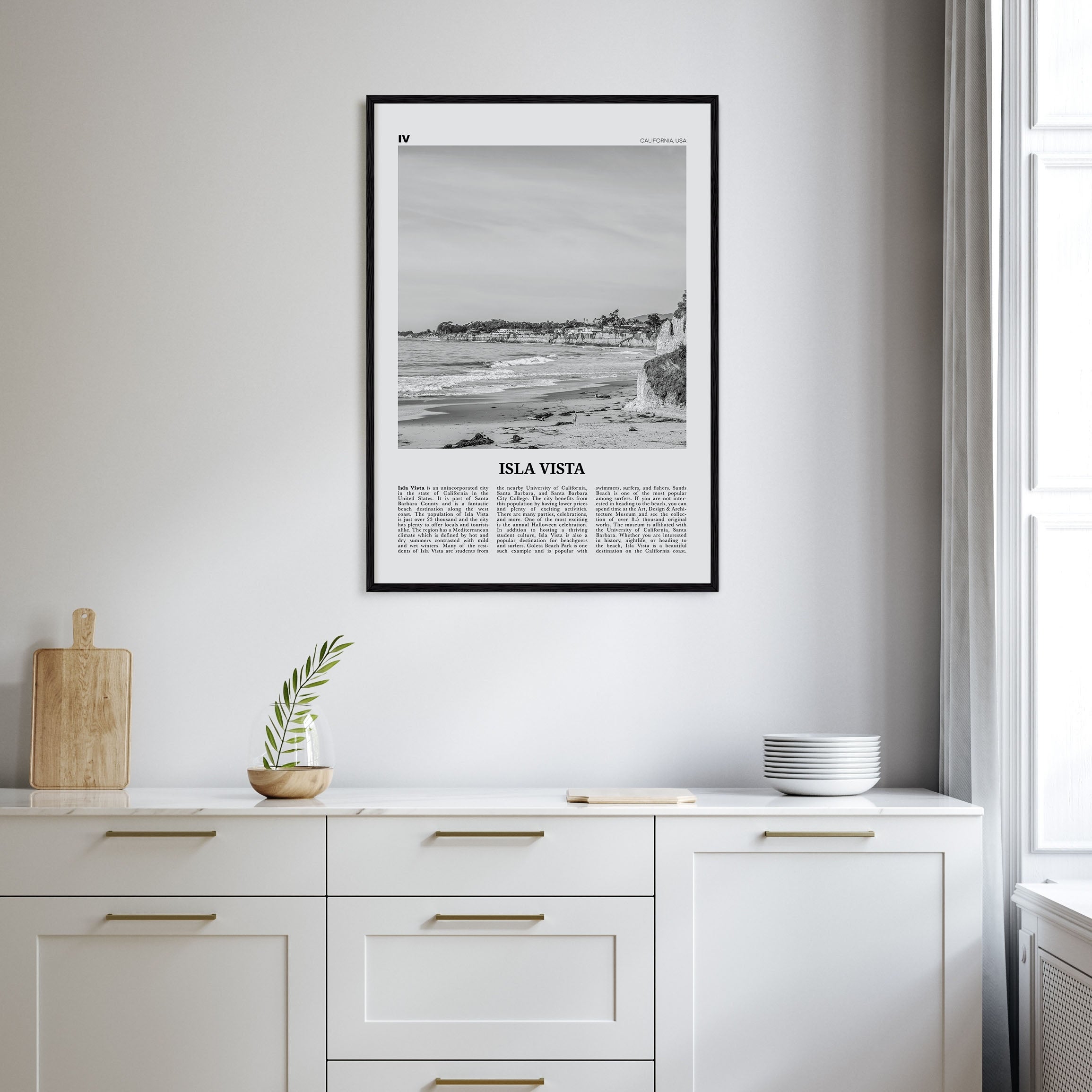 Isla Vista Travel B&W Poster
