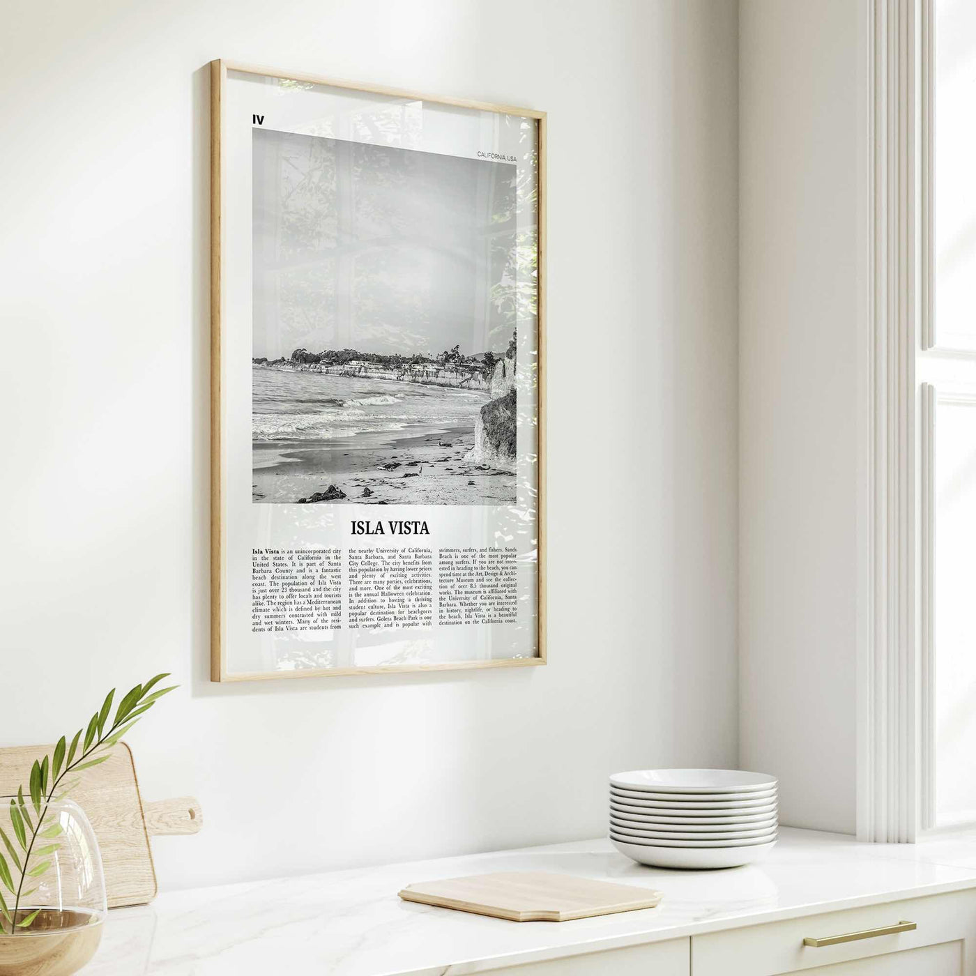 Isla Vista Print Black and White, Isla Vista Wall Art, Isla Vista Poster, Isla Vista Photo, Isla Vista Wall Décor, California, USA