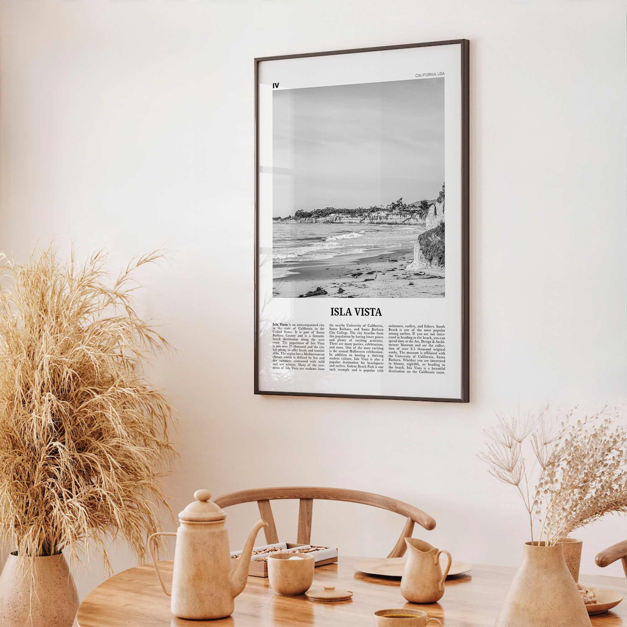 Isla Vista Print Black and White, Isla Vista Wall Art, Isla Vista Poster, Isla Vista Photo, Isla Vista Wall Décor, California, USA