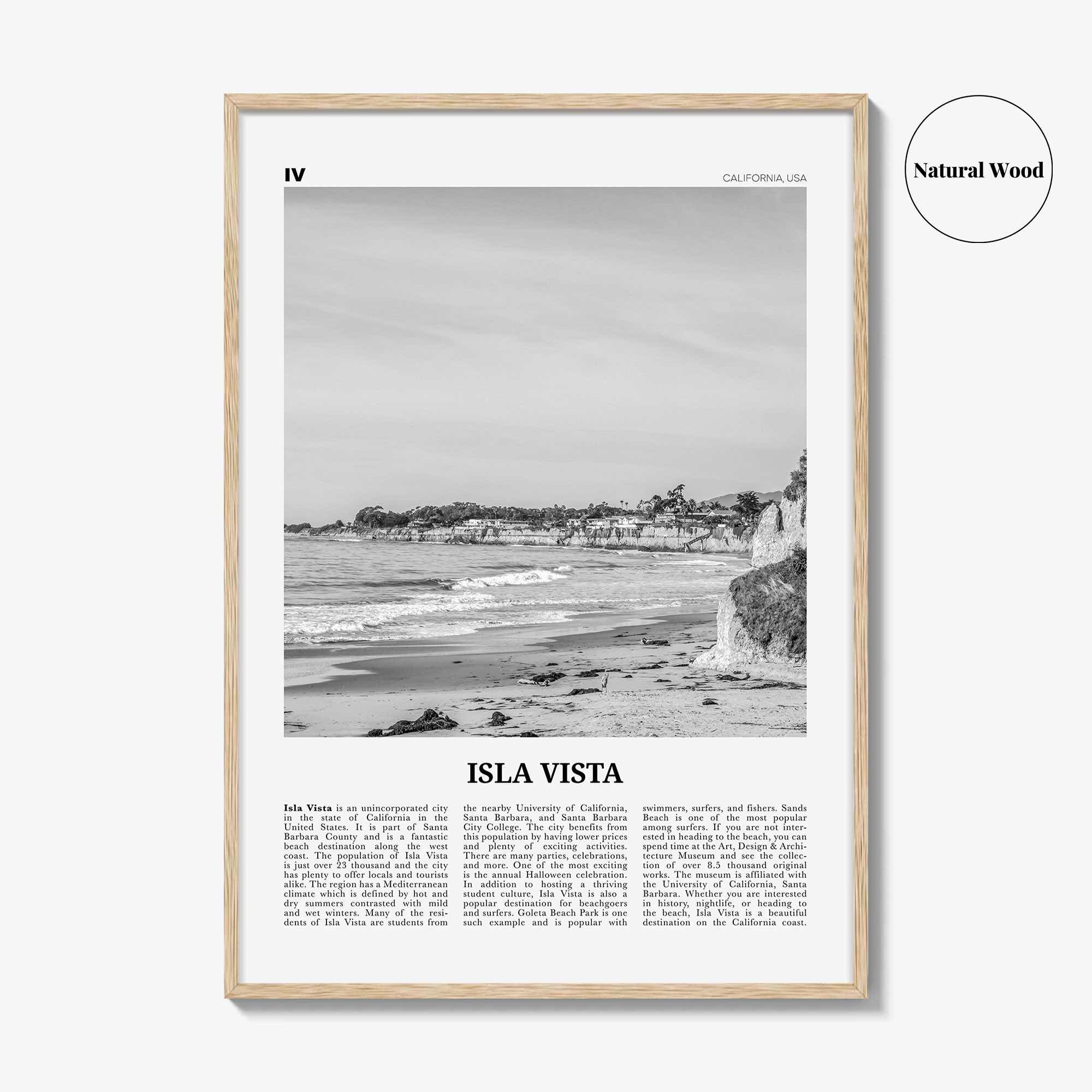Isla Vista Print Black and White, Isla Vista Wall Art, Isla Vista Poster, Isla Vista Photo, Isla Vista Wall Décor, California, USA