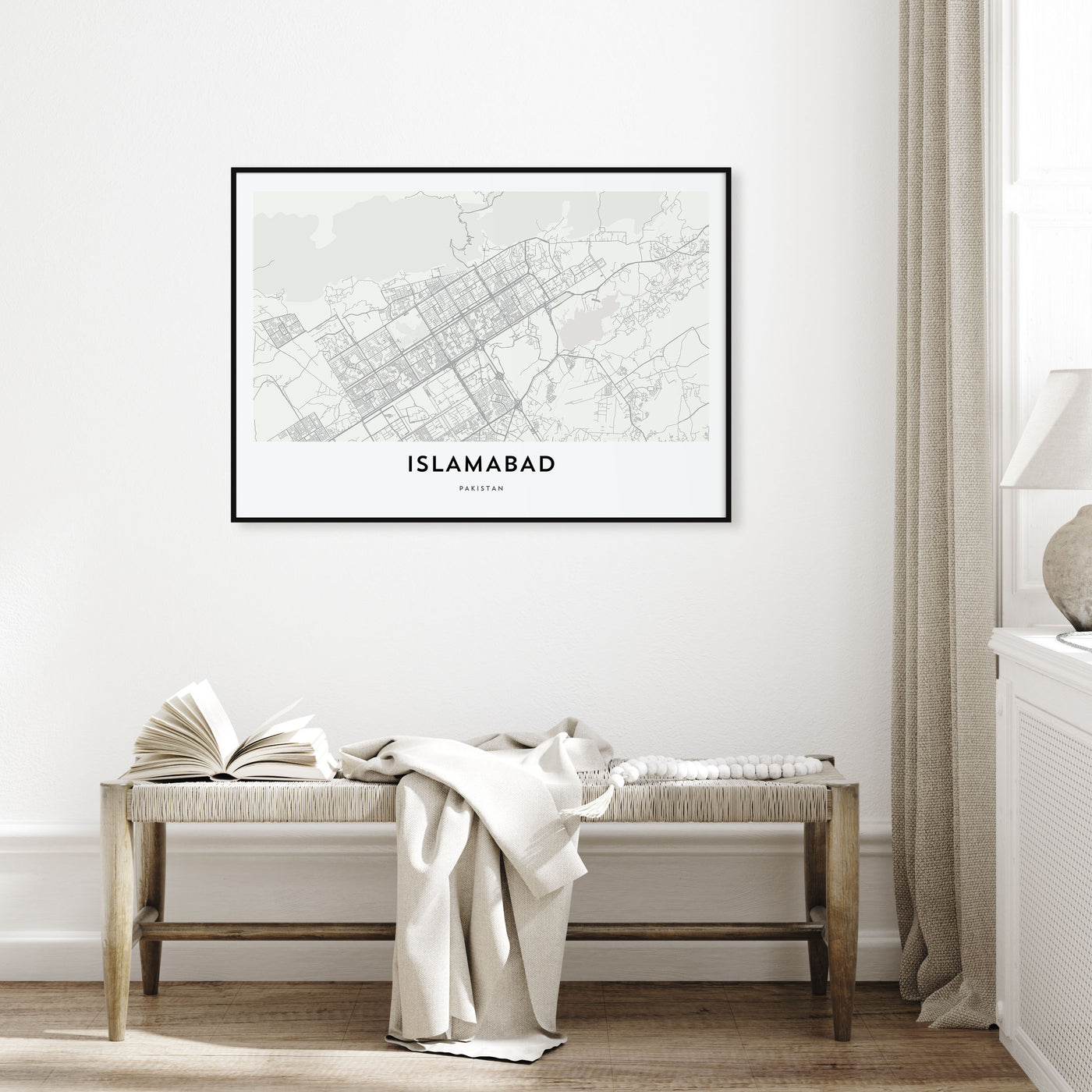 Islamabad Map Landscape Poster