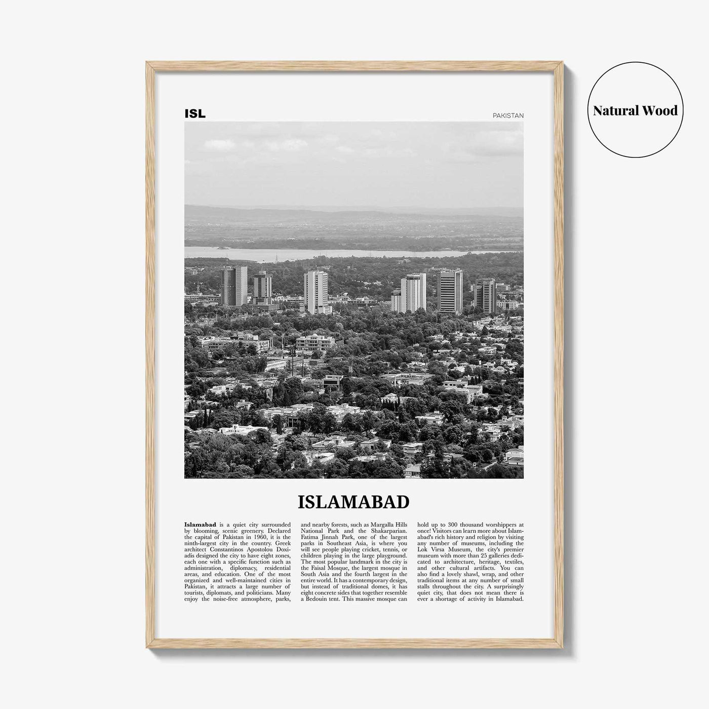 Islamabad Print Black and White, Islamabad Wall Art, Islamabad Poster, Islamabad Photo, Islamabad Wall Décor, Pakistan, اسلام آباد