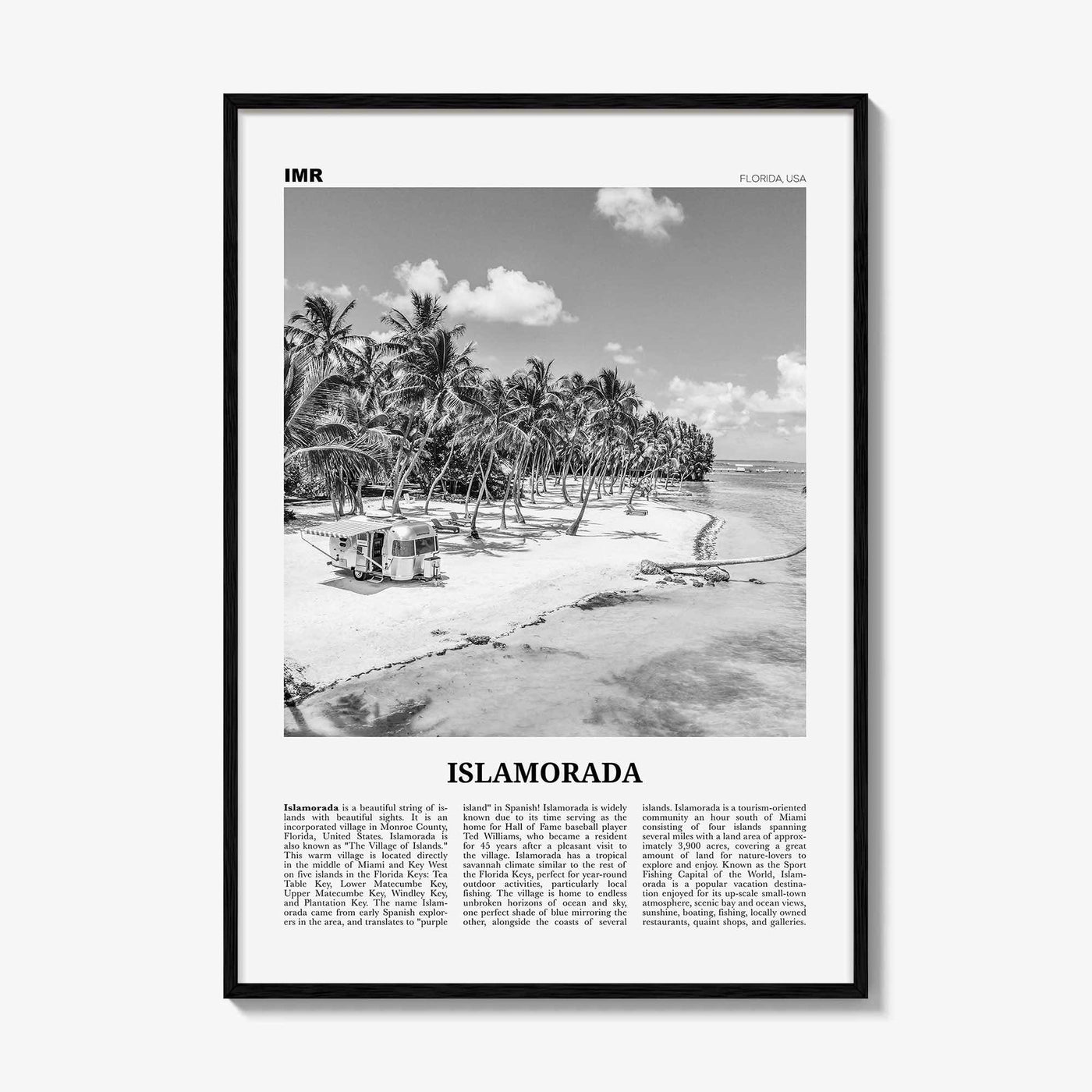 Islamorada Print Black and White, Islamorada Wall Art, Islamorada Poster, Islamorada Photo, Florida, USA, United States, North America