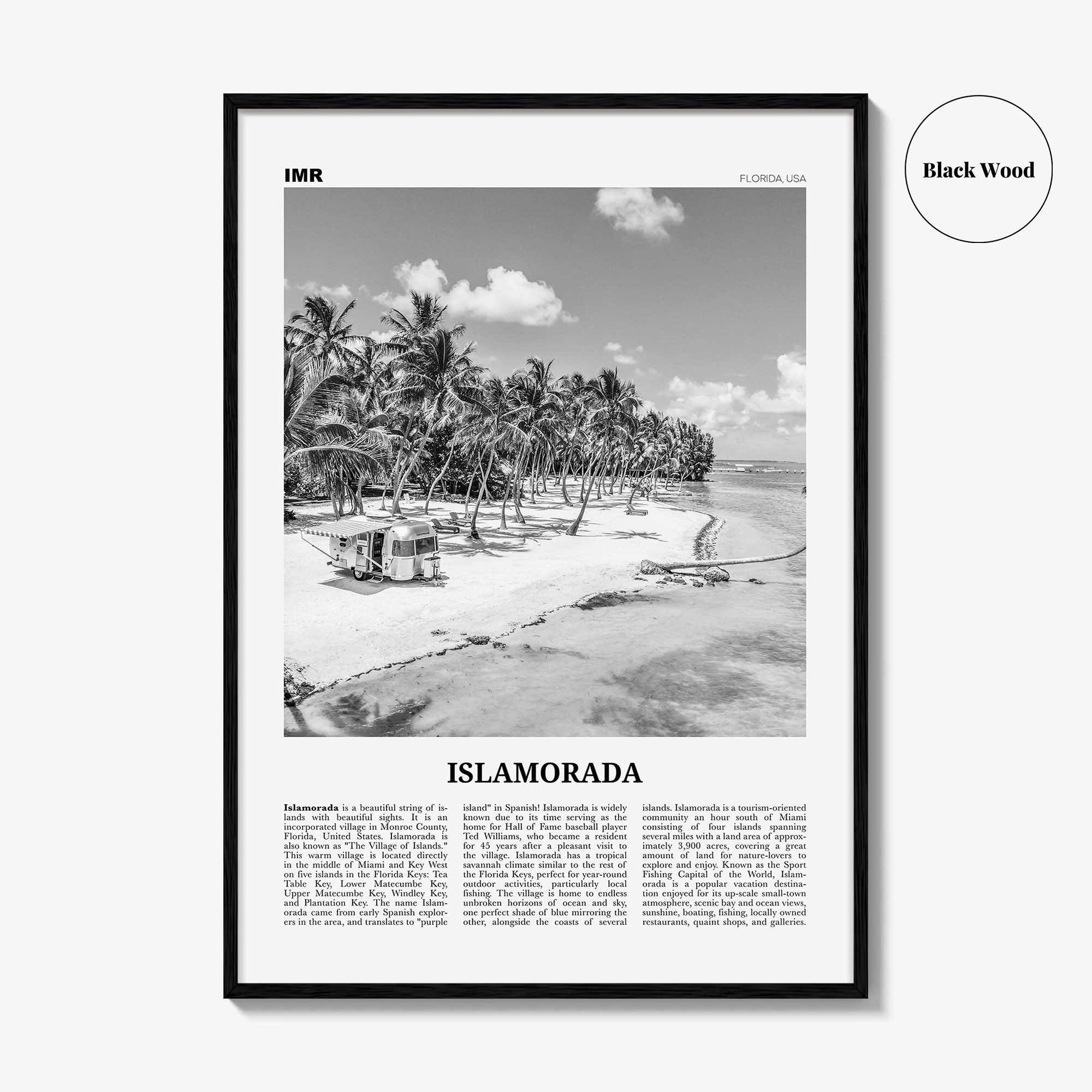 Islamorada Print Black and White, Islamorada Wall Art, Islamorada Poster, Islamorada Photo, Florida, USA, United States, North America