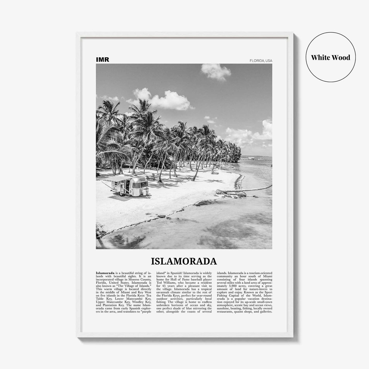 Islamorada Print Black and White, Islamorada Wall Art, Islamorada Poster, Islamorada Photo, Florida, USA, United States, North America