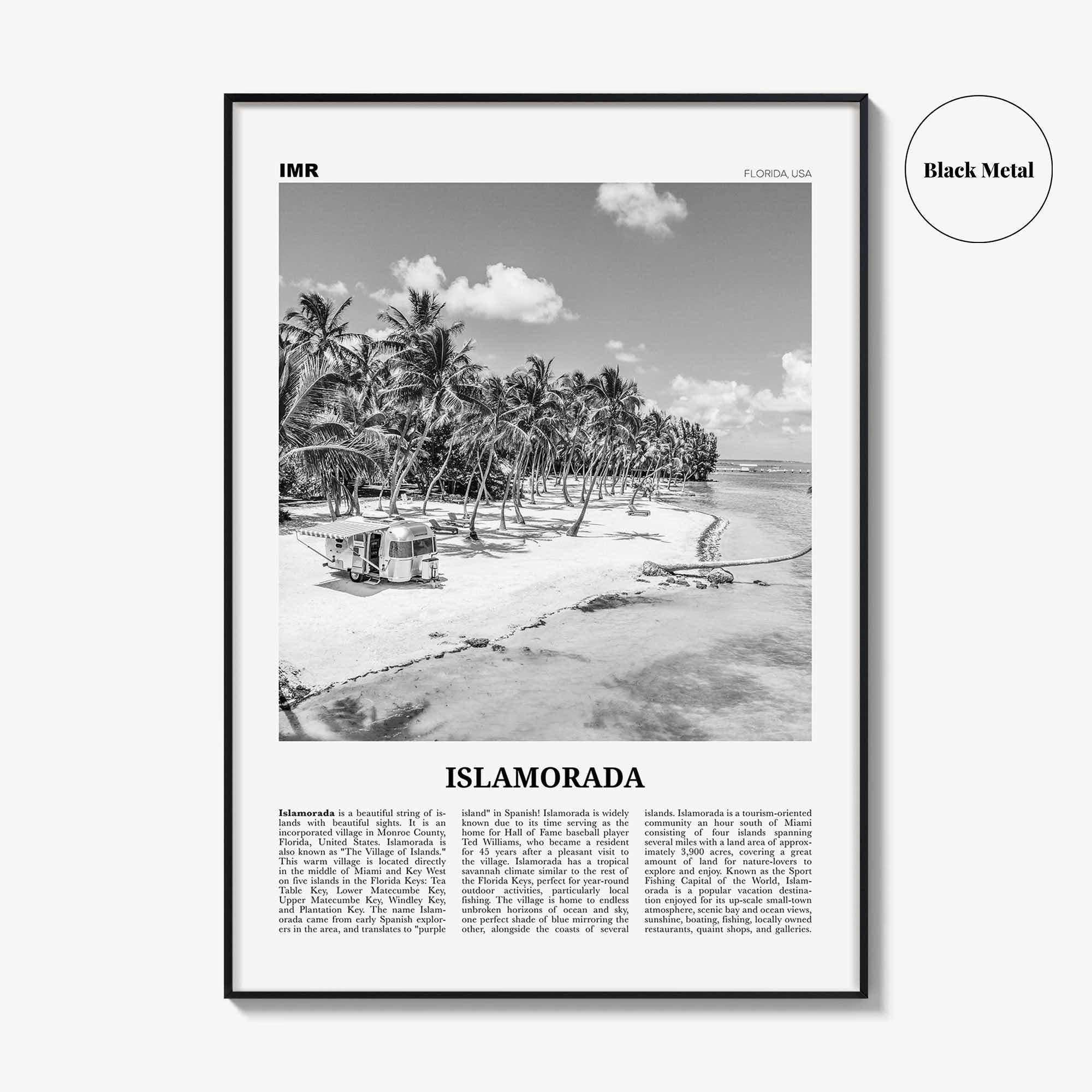 Islamorada Print Black and White, Islamorada Wall Art, Islamorada Poster, Islamorada Photo, Florida, USA, United States, North America