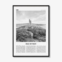Isle Of Man Print Black and White, Isle Of Man Wall Art, Isle Of Man Poster, Mann, Mannin, Ellan, Vannin, UK, United Kingdom, Europe