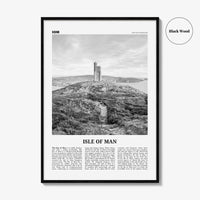 Isle Of Man Print Black and White, Isle Of Man Wall Art, Isle Of Man Poster, Mann, Mannin, Ellan, Vannin, UK, United Kingdom, Europe